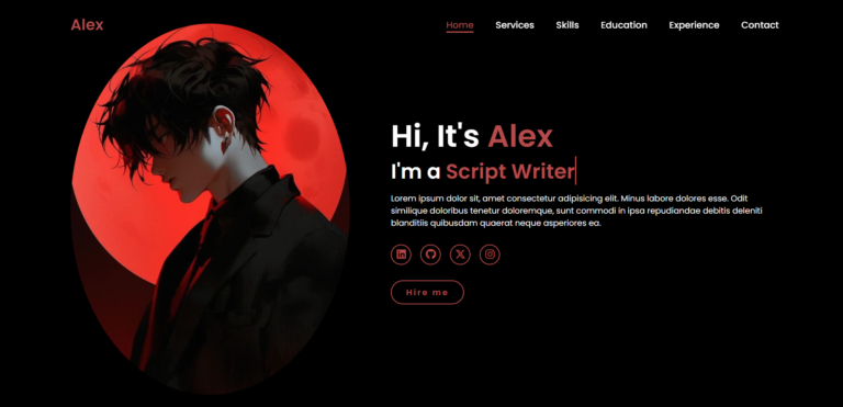 Personal Portfolio Using HTML CSS